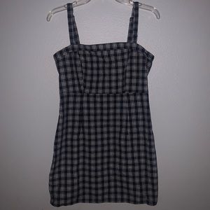 blue and white plaid dress